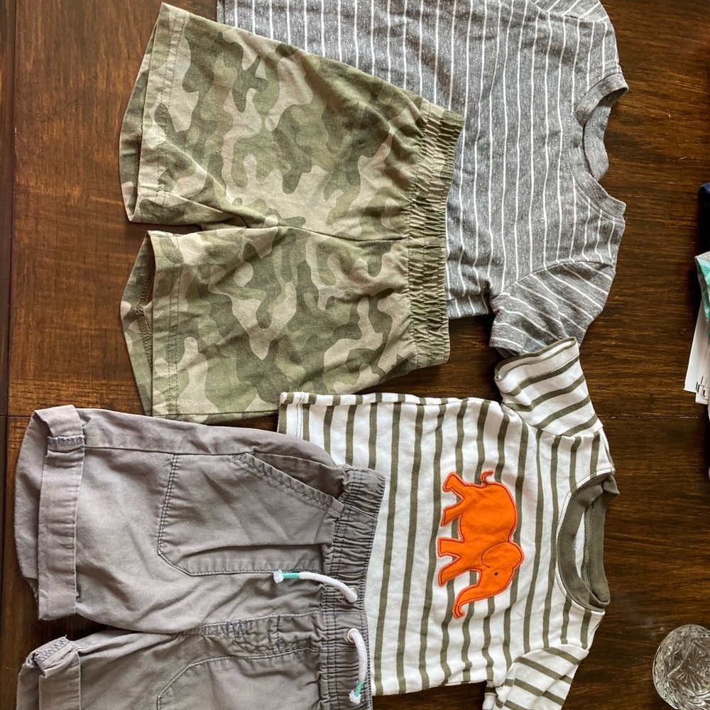 18 month Striped Tees & Shorts Set-two outfits